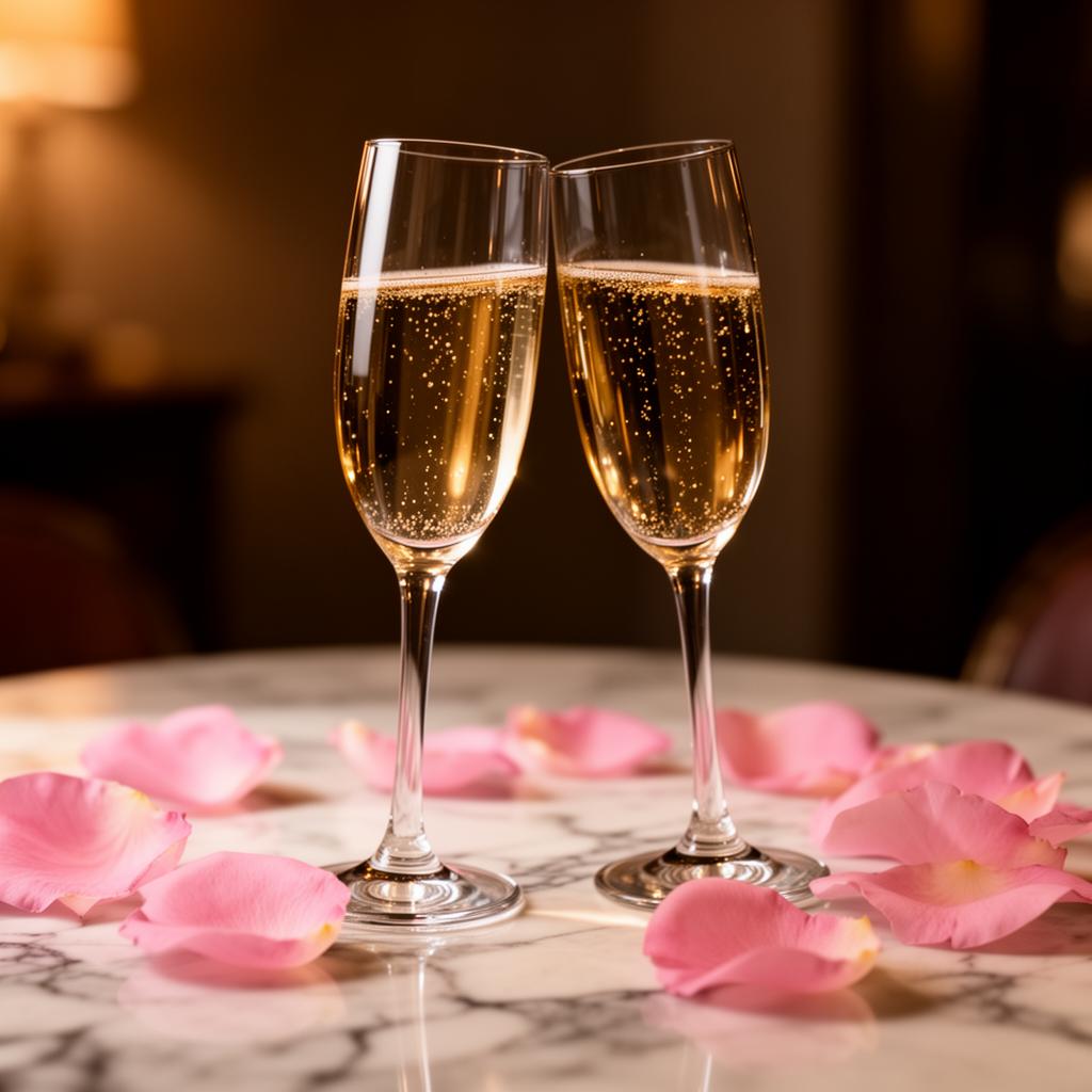 A glass of champagne